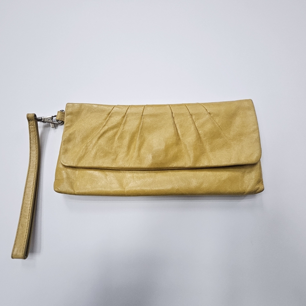 HOBO MUSTARD YELLOW WRISTLET CLUTCH